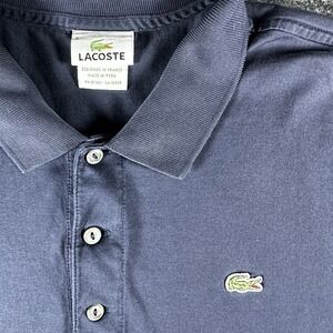 LACOSTE Men's Classic Fit Polo Shirt Navy Blue Cotton Petit Piqué - Size S
